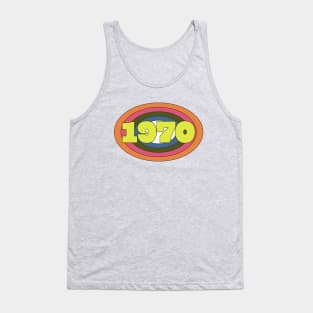 Yellow Year 1970 Rainbow Ellipse Vintage Typography Tank Top